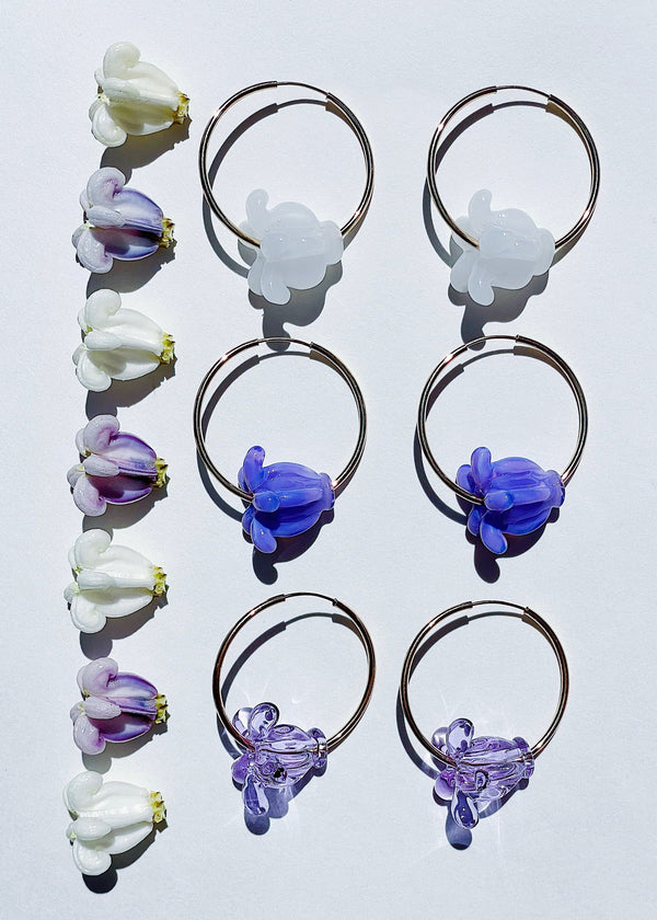 Crown Flower Hoop Earring