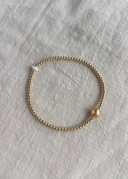 Stretchy Petit Golden South Sea Pearl bracelet