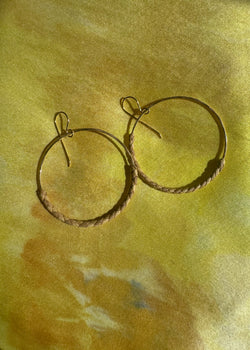 Lauhala Wrapped 14k gf hoops