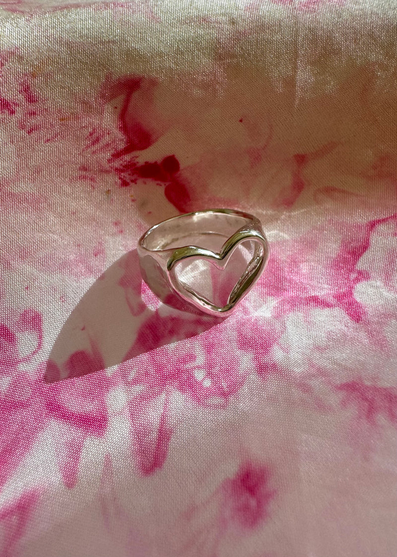 Open Heart Ring Silver