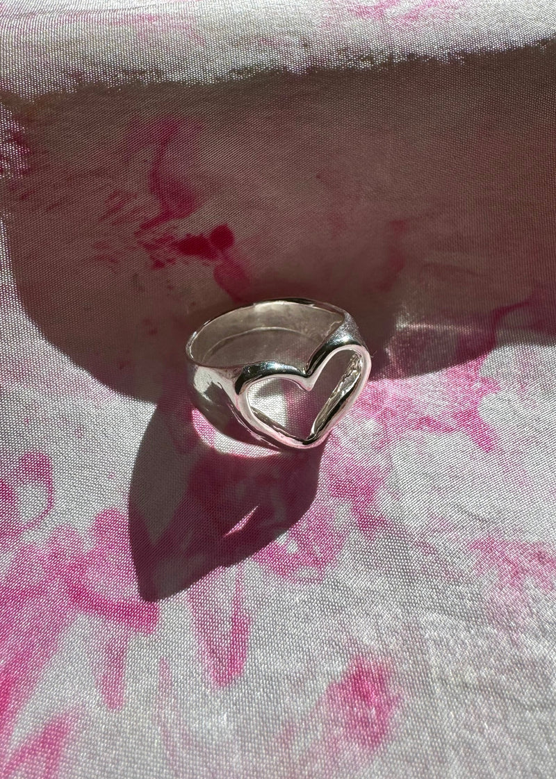 Open Heart Ring Silver