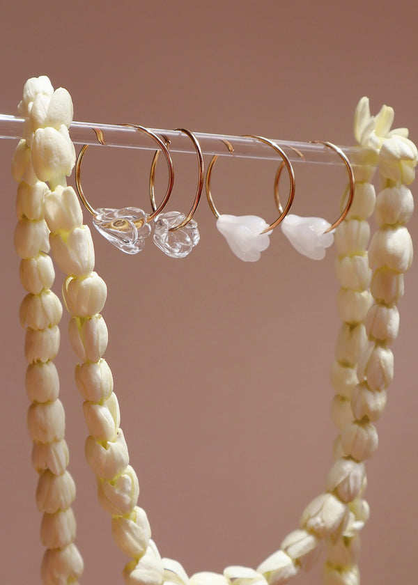 Pikake Flower Hoop Earrings