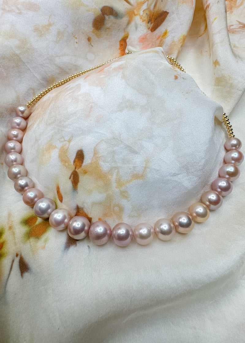 Pink Edison Pearl Half Strand Necklace