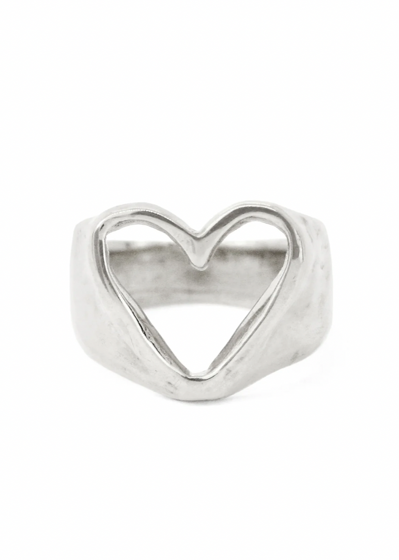 Open Heart Ring Silver