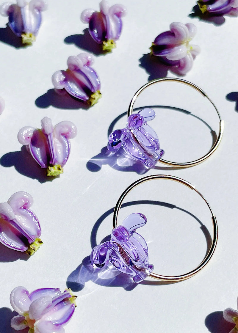 Crown Flower Hoop Earring