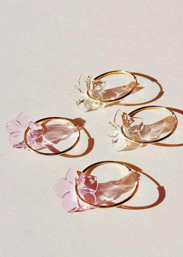 Pua Melia Plumeria Hoop Earrings