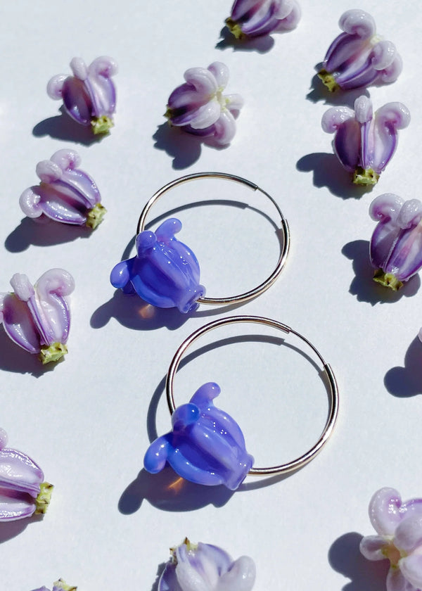 Crown Flower Hoop Earring