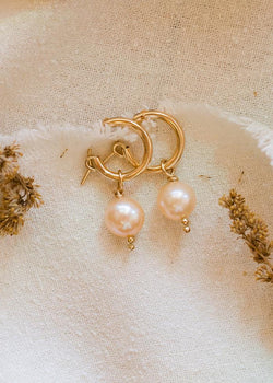 Charm Hoops - Freshwater Pearls