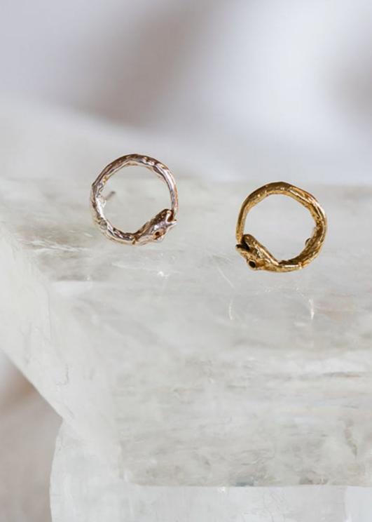 Ouroboros Studs  18kt