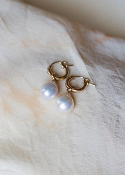 White Freshwater Pearl Earrings on Gold Filled