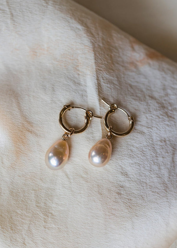 Pale Pink Freshwater Pearl Earrings on Gold Filled