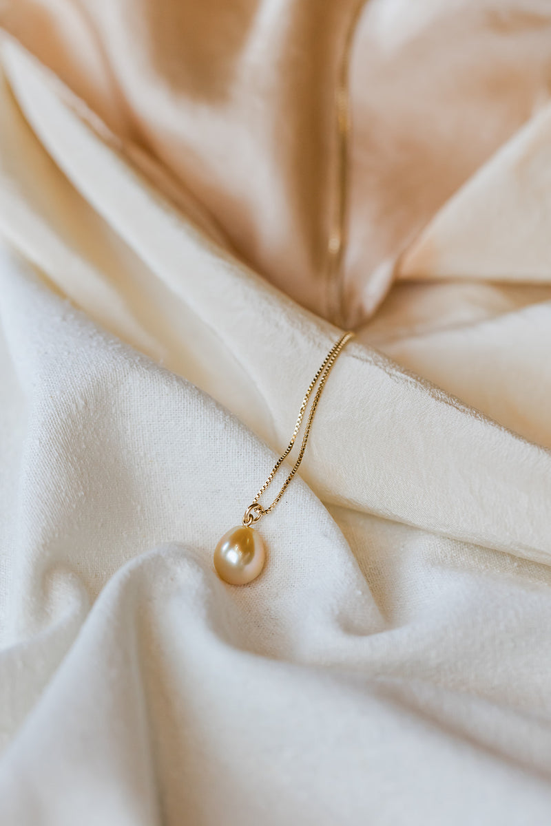 Drop Pearl on Adjustable Gold Filled Chain