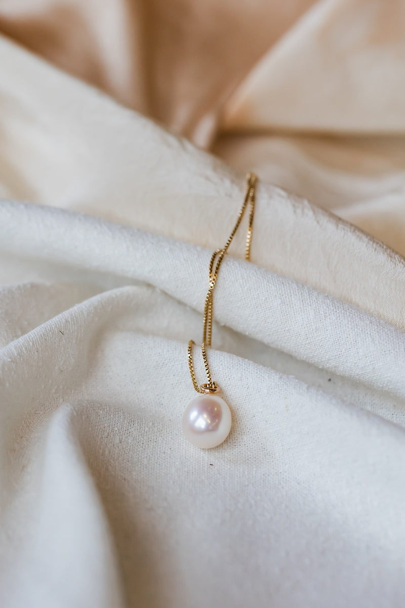 Drop Pearl on Adjustable Gold Filled Chain