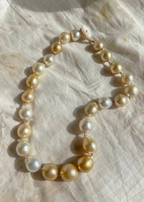 Golden South Sea Baroque 15mm Pearl Strand